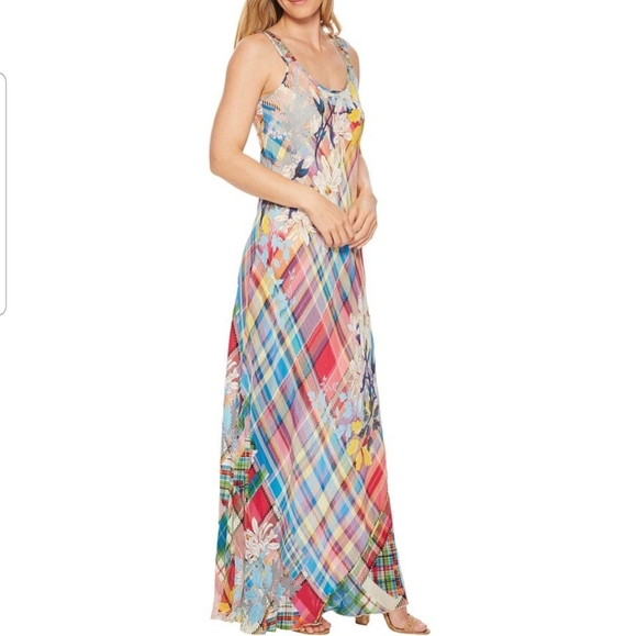 ❤❤Johnny WasLinsu  plaid Maxi Tank Dress - Picture 1 of 5